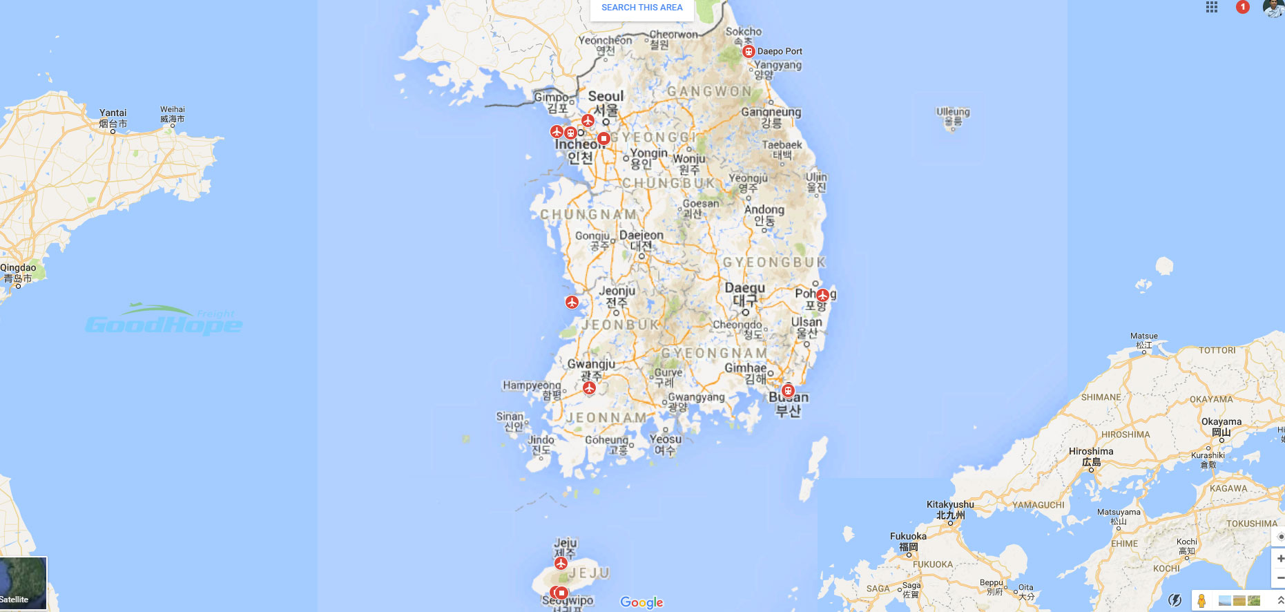 ports in south korea